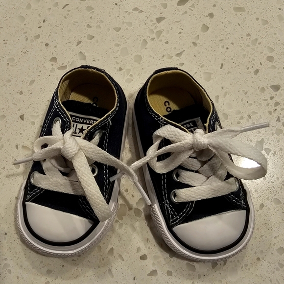 Converse Navy Blue Toddler Sneakers sz 2 - Picture 6 of 7